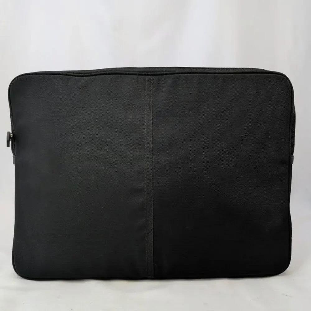 Coach Laptop Sleeve Case Black Nylon Perforated Leather Computer Bag Mens Padded